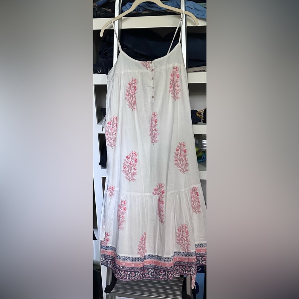 Lucky Brand White and Pink Floral Summer Dress